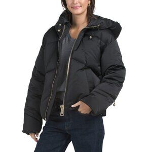 NICOLE BENISTI Black Matignon Satin Puffer Jacket
